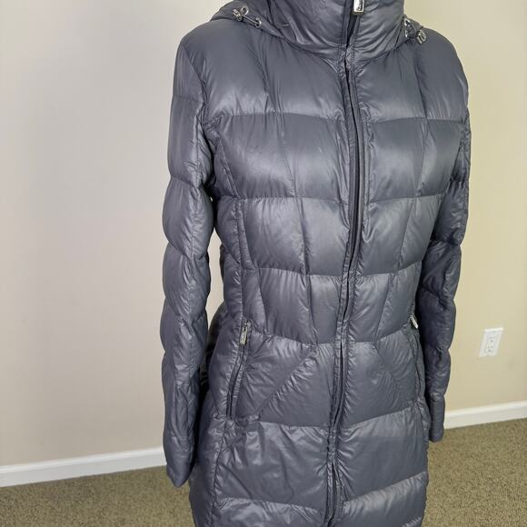 Calvin Klein Hooded Packable Puffer Full Zip Duck Down Jacket Coat US Womens M - Picture 4 of 9